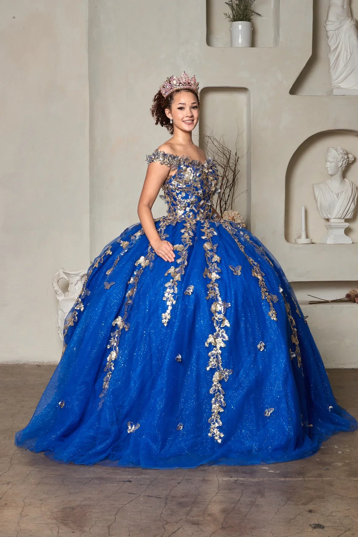 3D Butterfly Off Shoulder Ball Gown by Calla SCL-30021 - product image 7