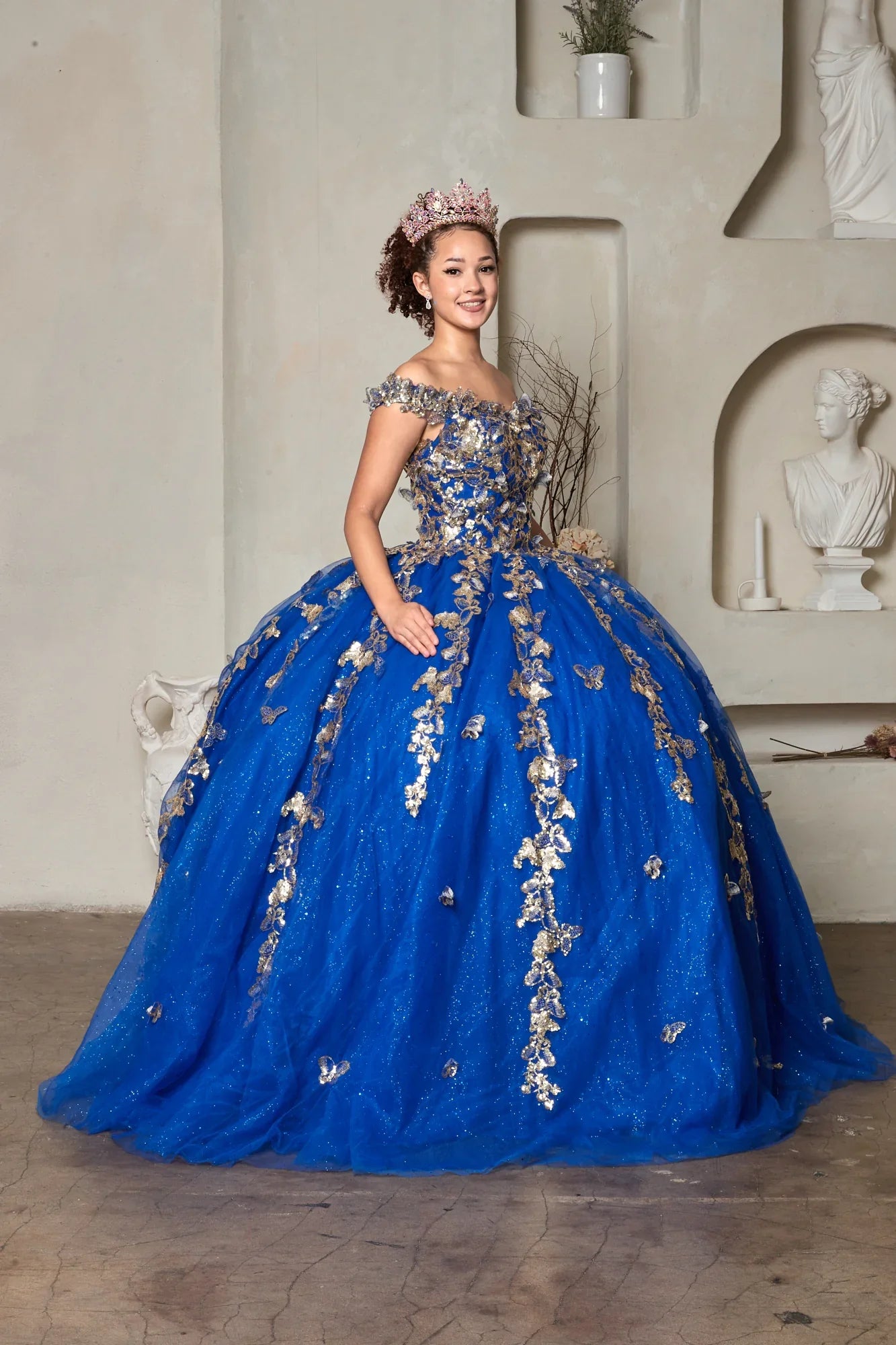 3D Butterfly Off Shoulder Ball Gown by Calla SCL-30021 - product image 7