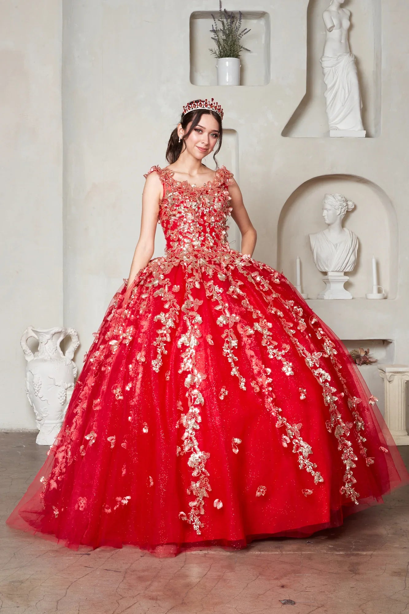 3D Butterfly Off Shoulder Ball Gown by Calla SCL-30021 - product image 1