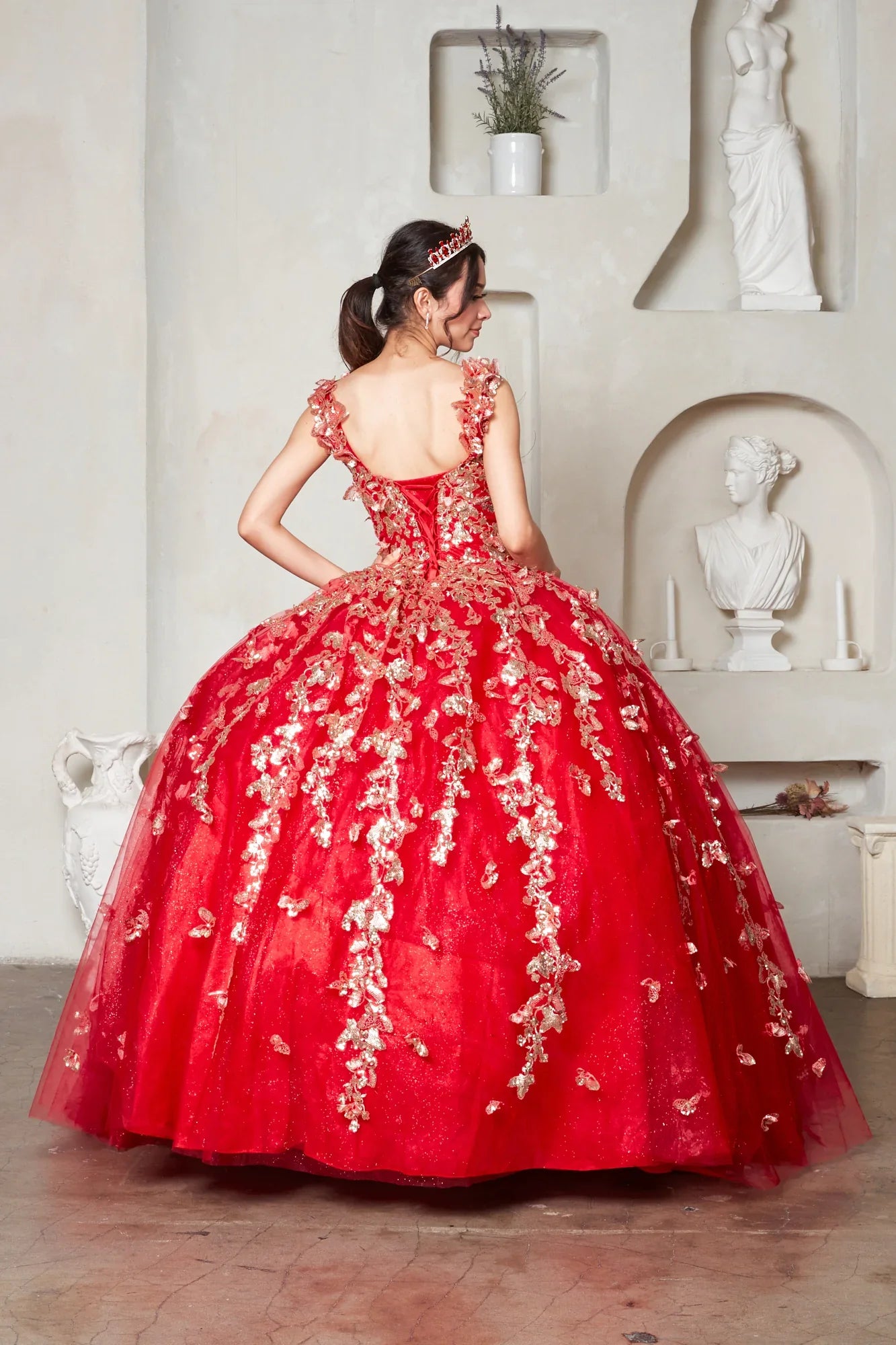 3D Butterfly Off Shoulder Ball Gown by Calla SCL-30021 - product image 2