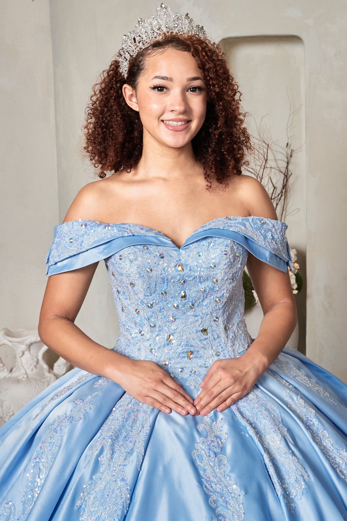 Satin Off Shoulder Ball Gown by Calla SCL-30019 - product image 3
