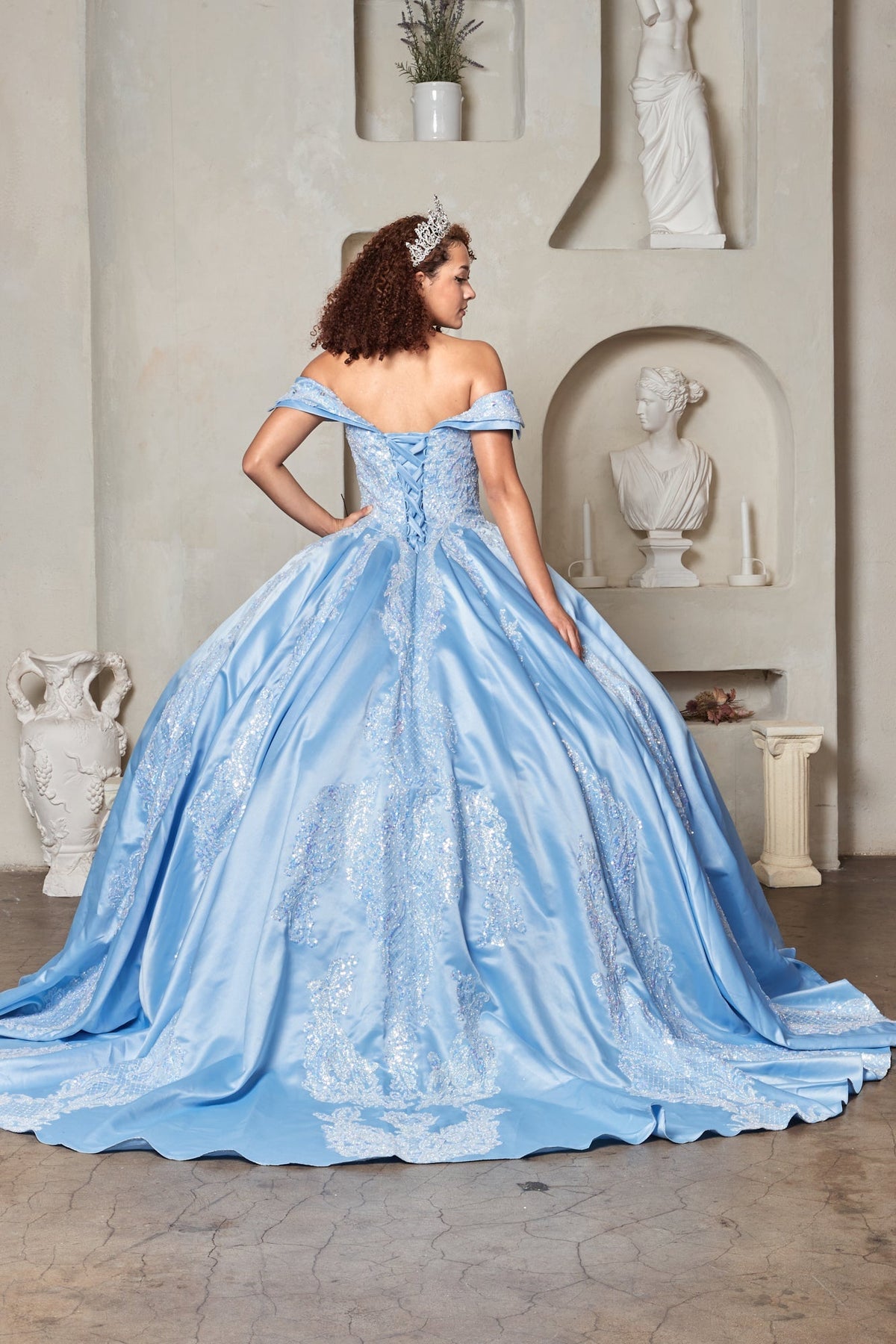 Satin Off Shoulder Ball Gown by Calla SCL-30019 - product image 2