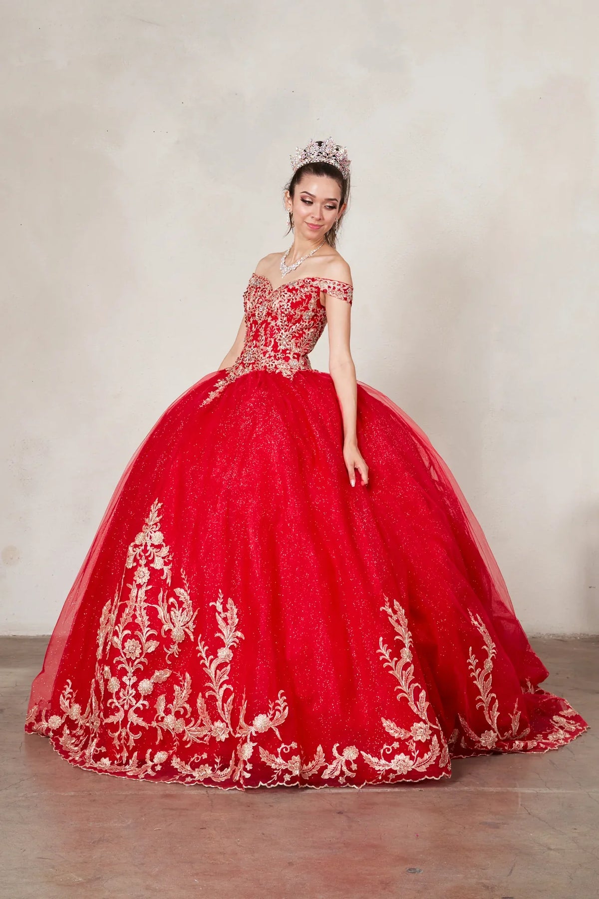 Applique Off Shoulder Ball Gown by Calla SCL-30018 - product image 1