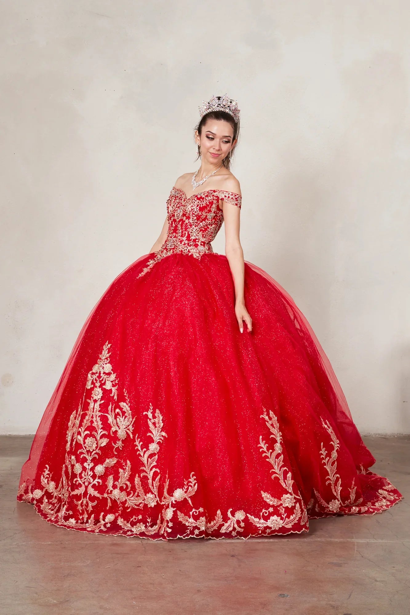 Applique Off Shoulder Ball Gown by Calla SCL-30018 - product image 4