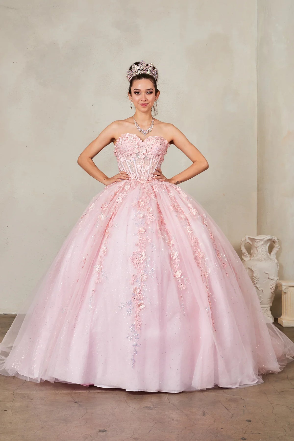 3D Floral Strapless Ball Gown by Calla SCL-30022 - product image 1