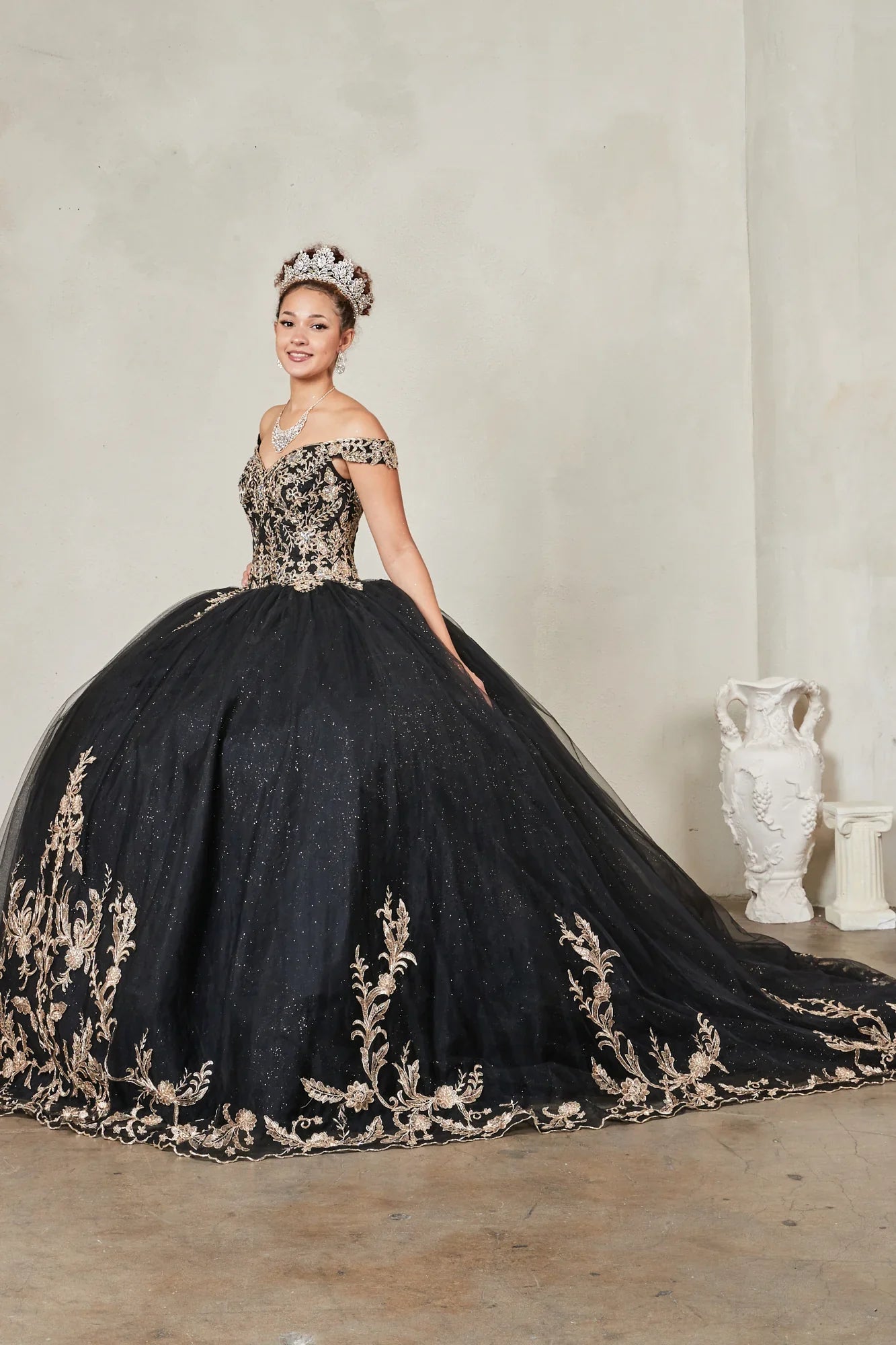 Applique Off Shoulder Ball Gown by Calla SCL-30018 - product image 5