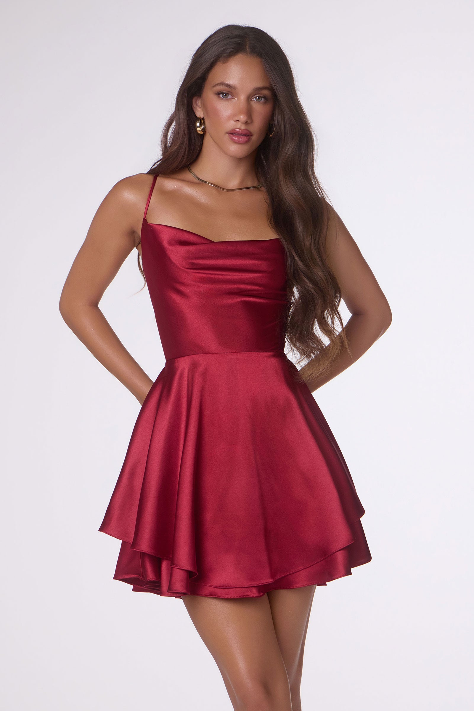 Satin Short Sleeveless A-line Dress by Amoris T616 - product image 10