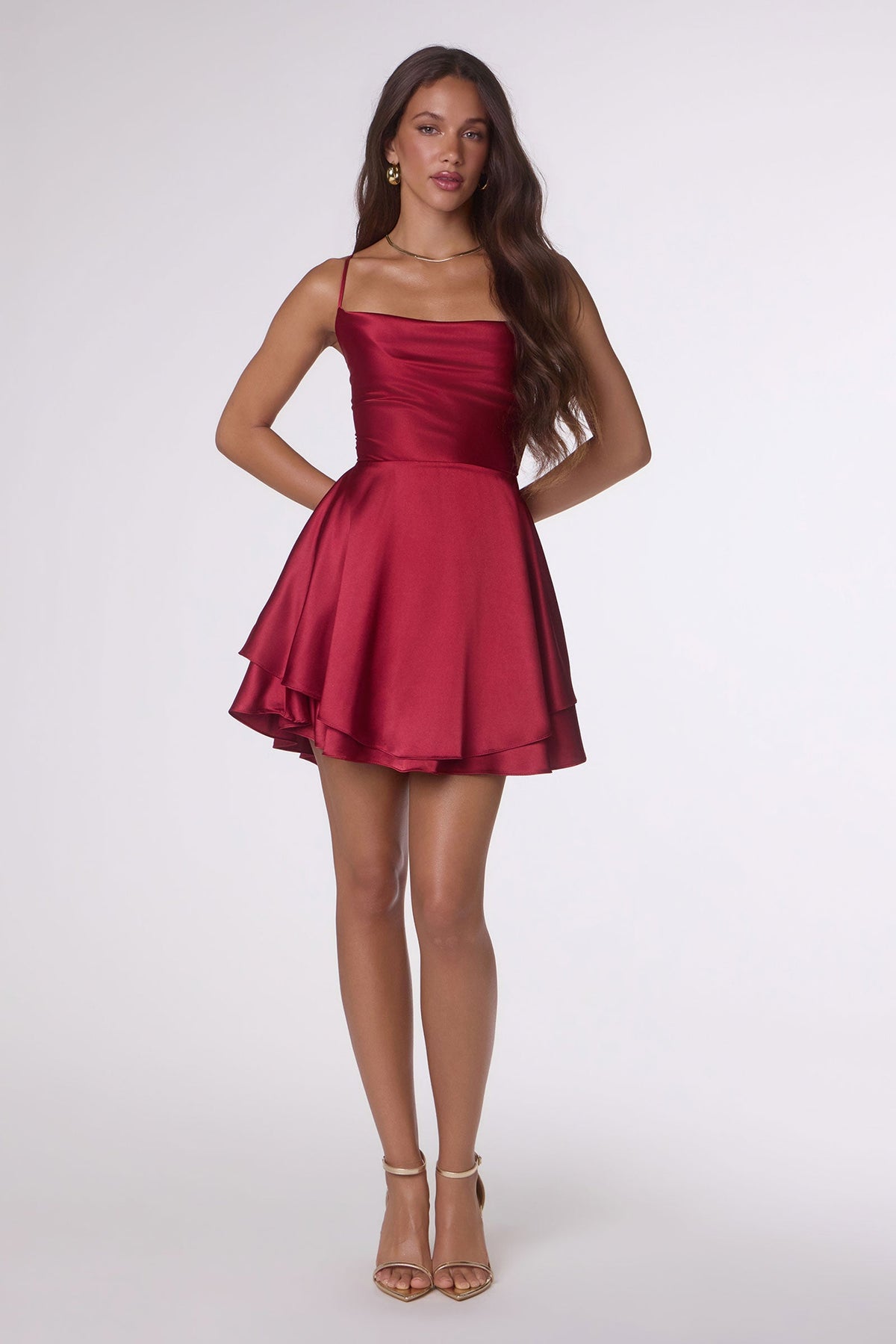 Satin Short Sleeveless A-line Dress by Amoris T616 - product image 9