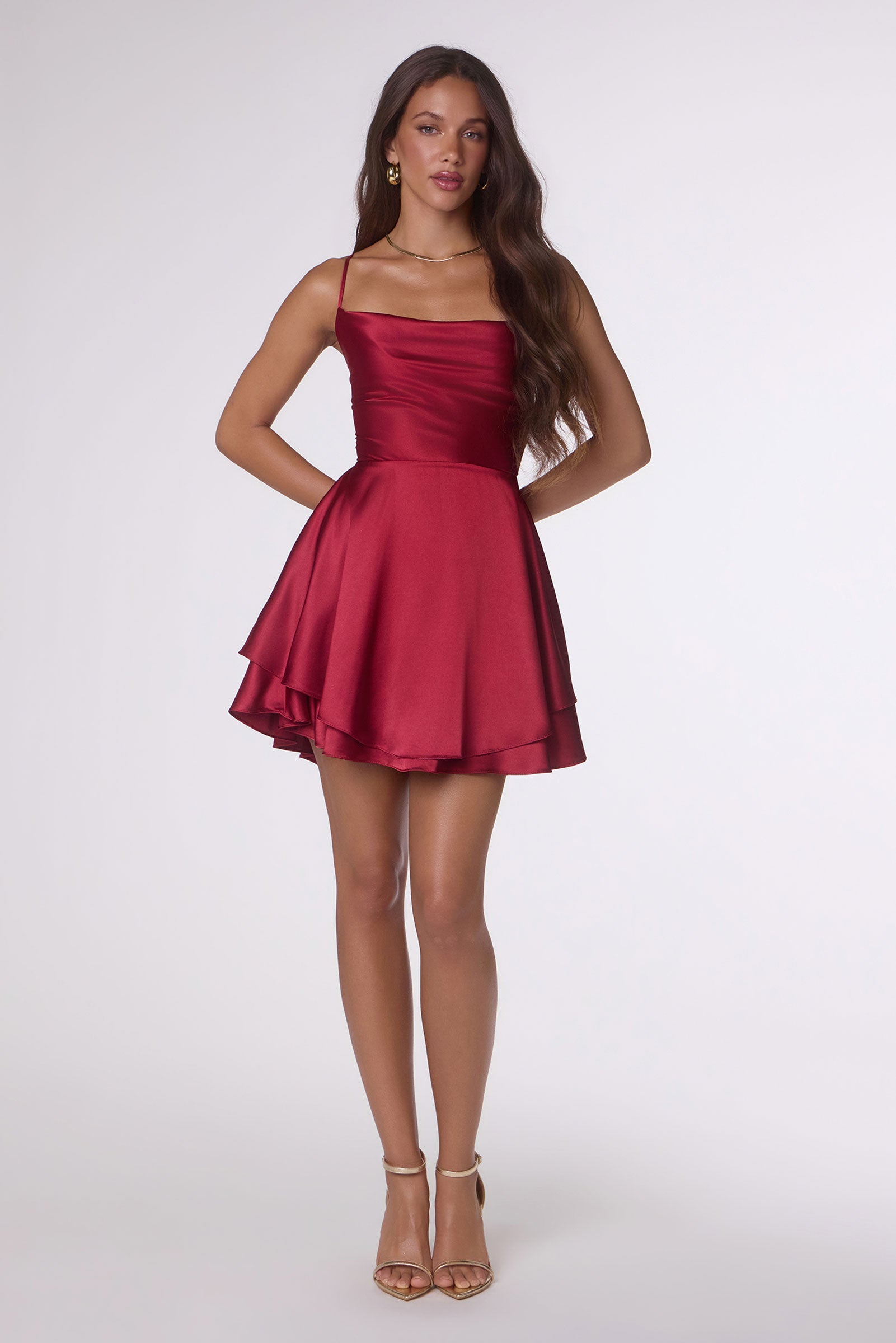 Satin Short Sleeveless A-line Dress by Amoris T616 - product image 9