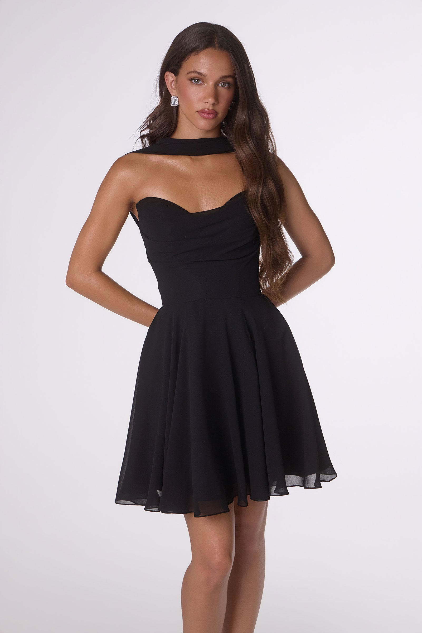 Chiffon Short Strapless Dress by Amoris T709 - product image 15