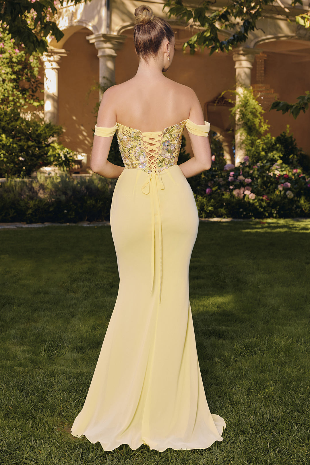 Embroidered Chiffon Off Shoulder Gown by Amoris T721 - image 2