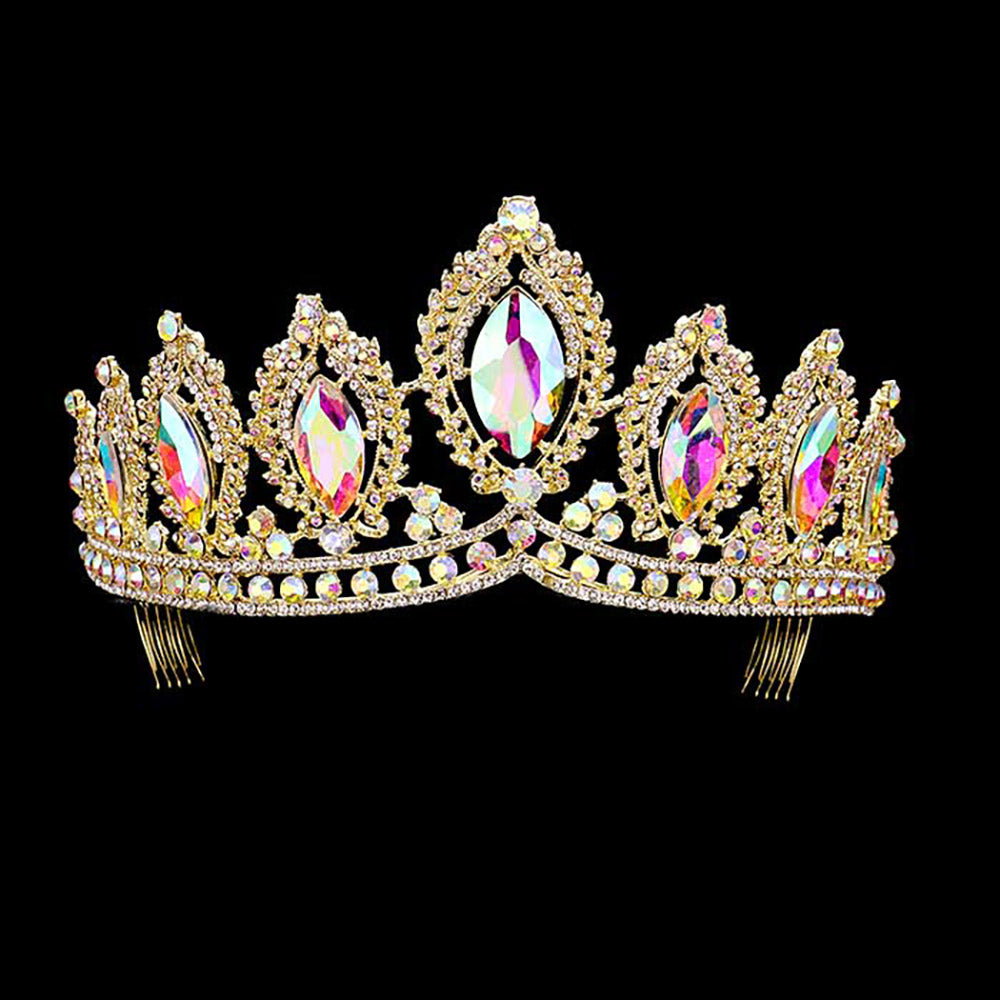 Glass Crystal Pageant Queen Tiara TH1212-G-AB