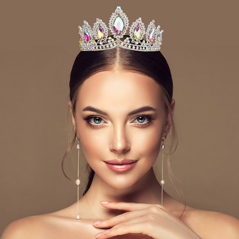 Glass Crystal Pageant Queen Tiara [345520] TH1212-S-AB