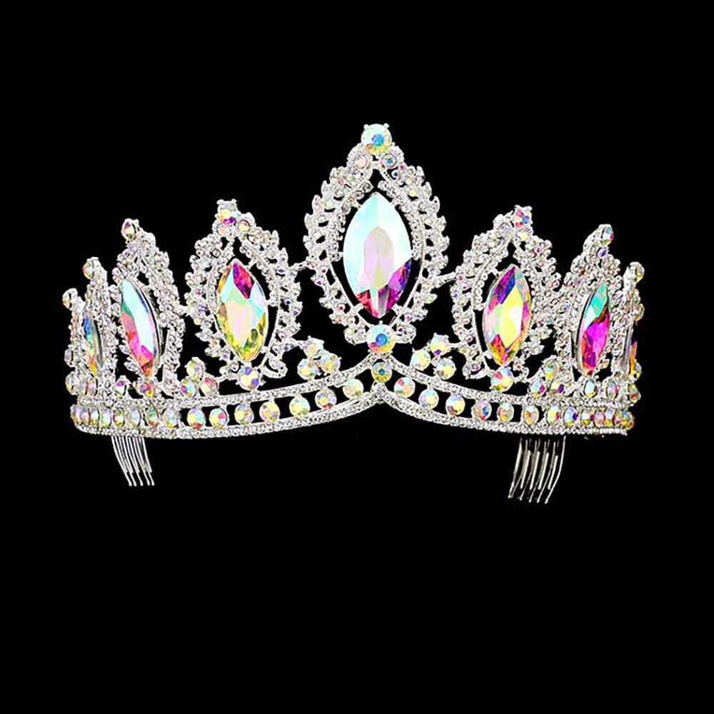 Glass Crystal Pageant Queen Tiara [345520] TH1212-S-AB