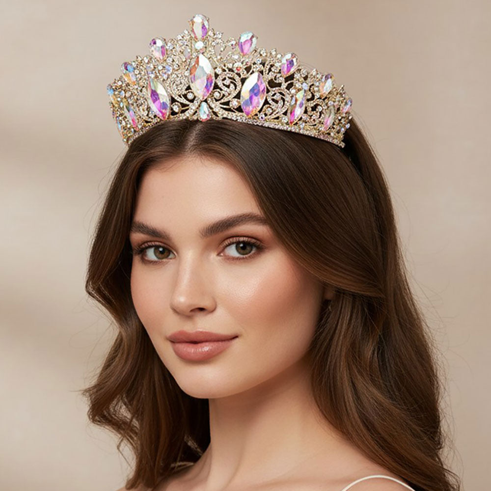ForYou Dress TH1889 gold rhinestone tiara