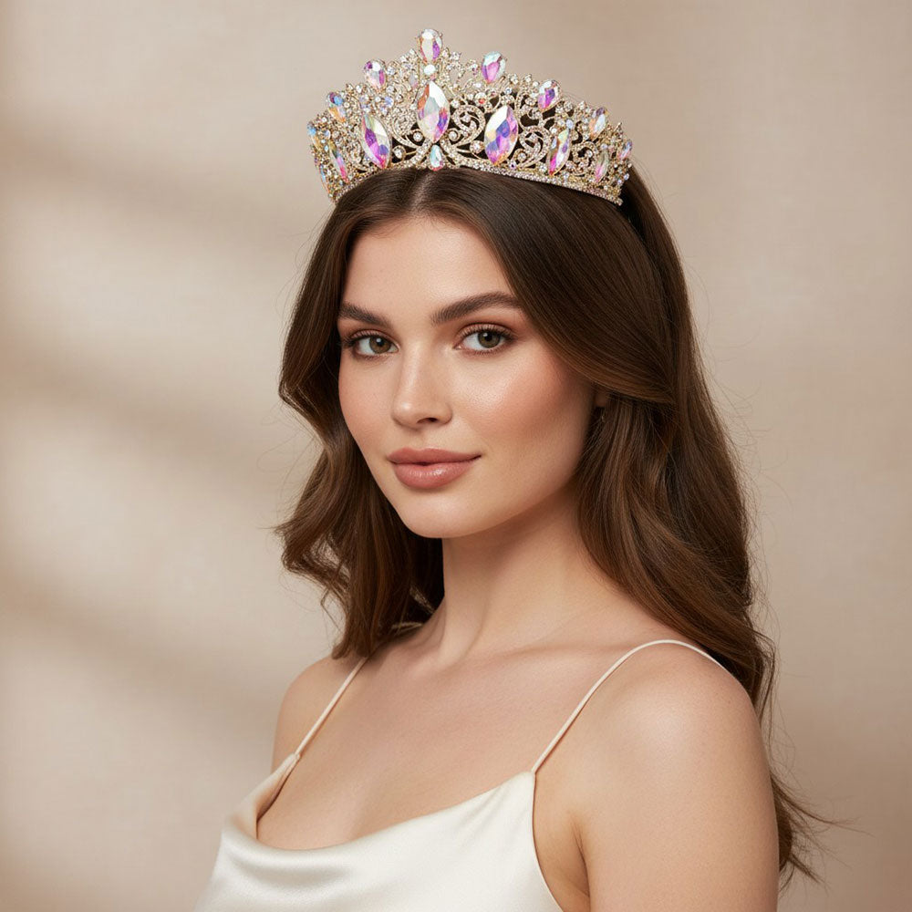ForYou Dress TH1889 gold rhinestone tiara alternate view