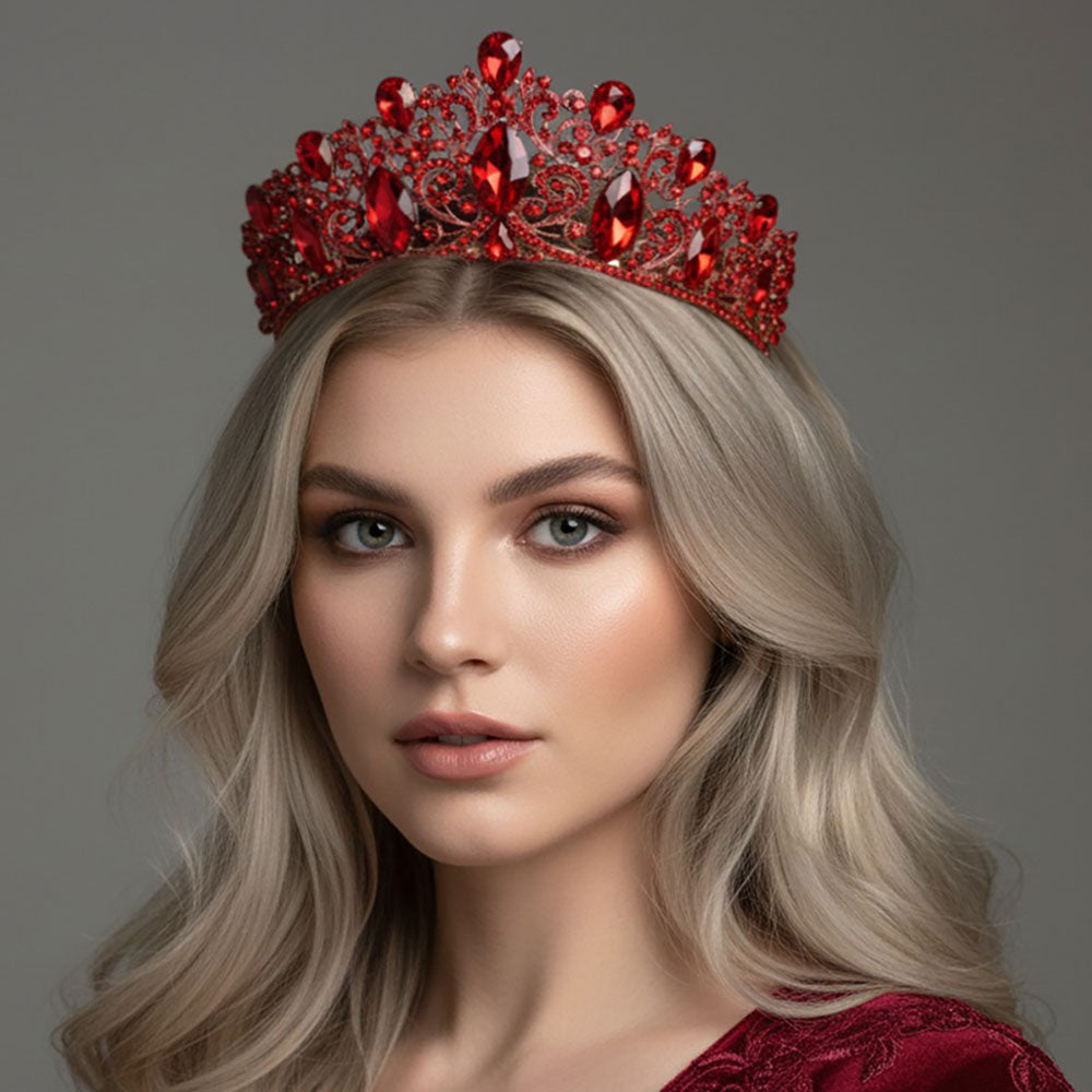ForYou Dress TH1889 RED Rhinestone Tiara