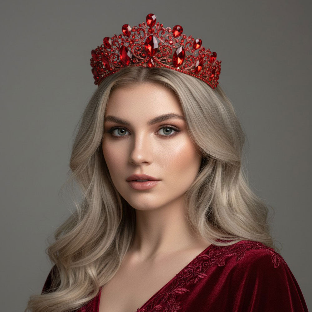 ForYou Dress TH1889 RED Rhinestone Tiara