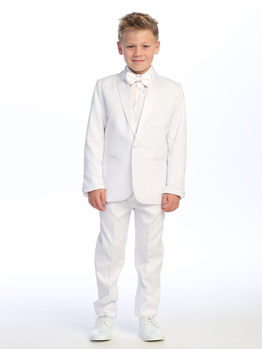 Boys 5 piece satin shawl collar slim fit tuxedo 4028