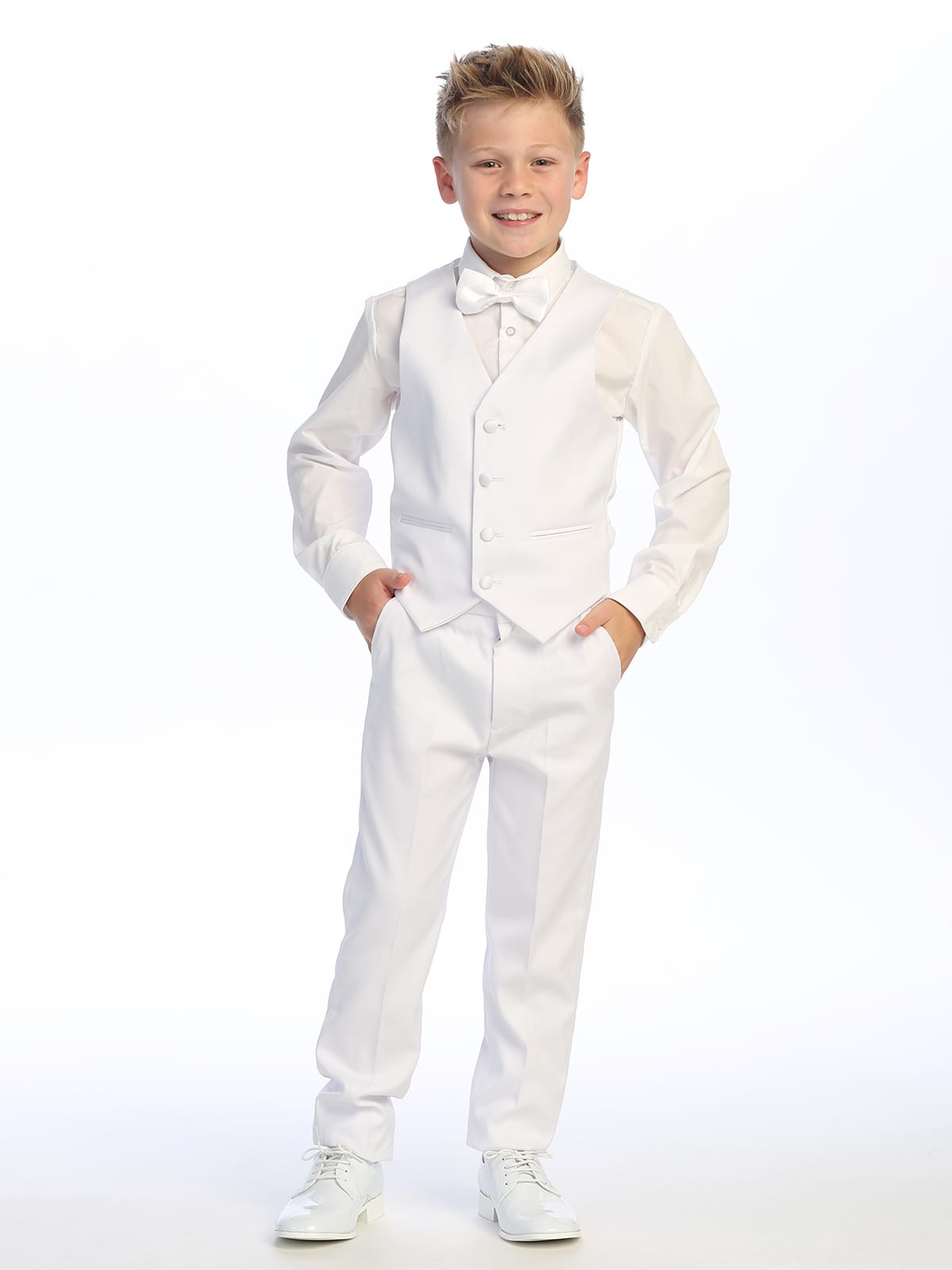 Boys 5 piece satin shawl collar slim fit tuxedo 4028