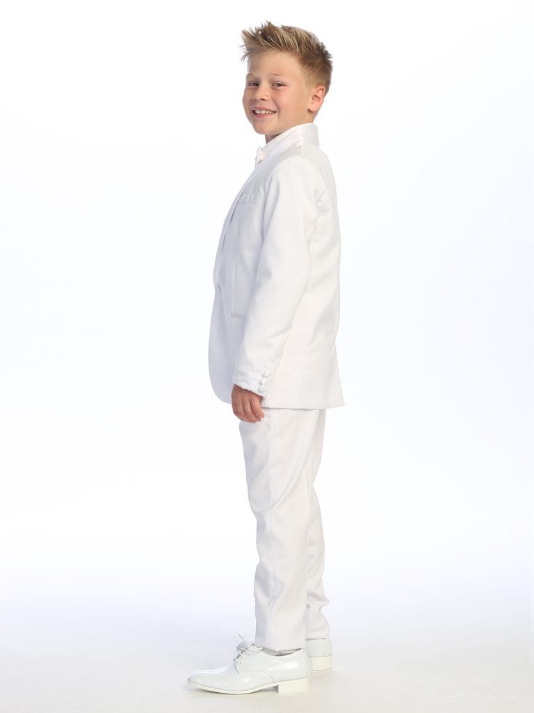 Boys 5 piece satin shawl collar slim fit tuxedo 4028