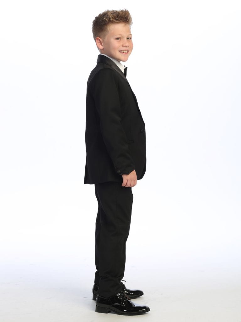 Boys 5 piece satin shawl collar slim fit tuxedo 4028