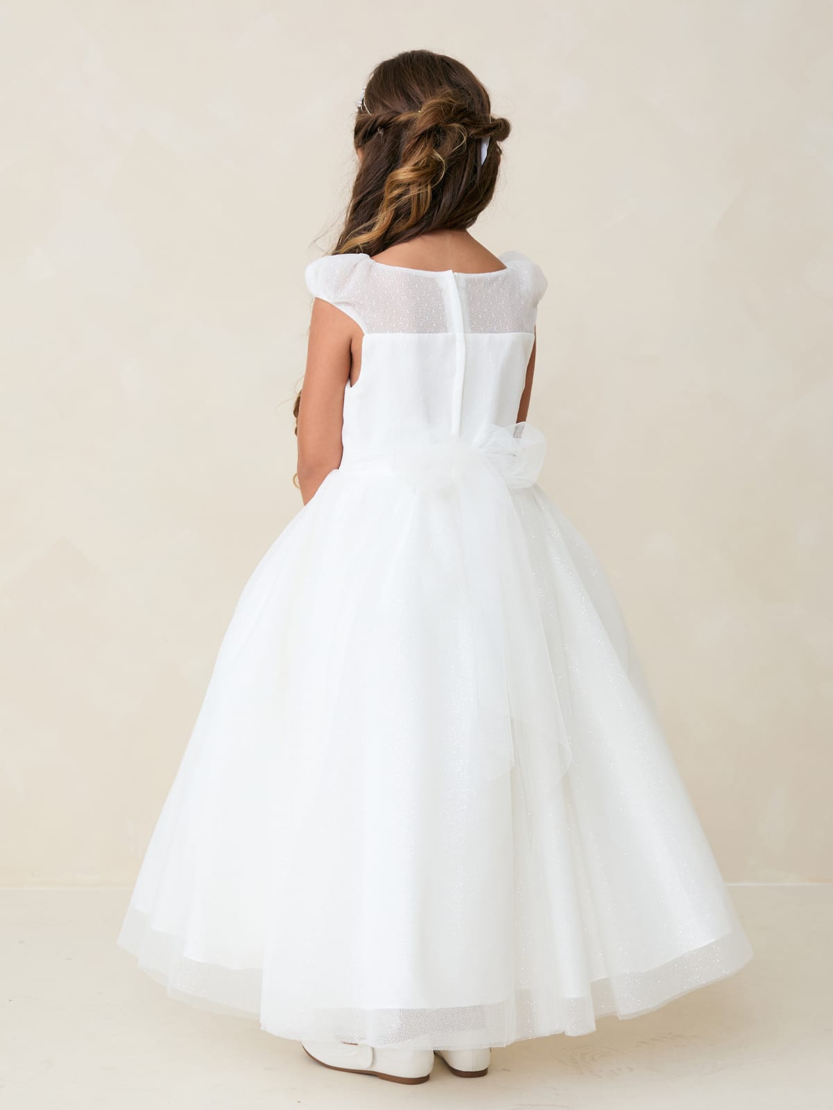ALANA Girls Sparkling All Glitter Dress with Lace Applique