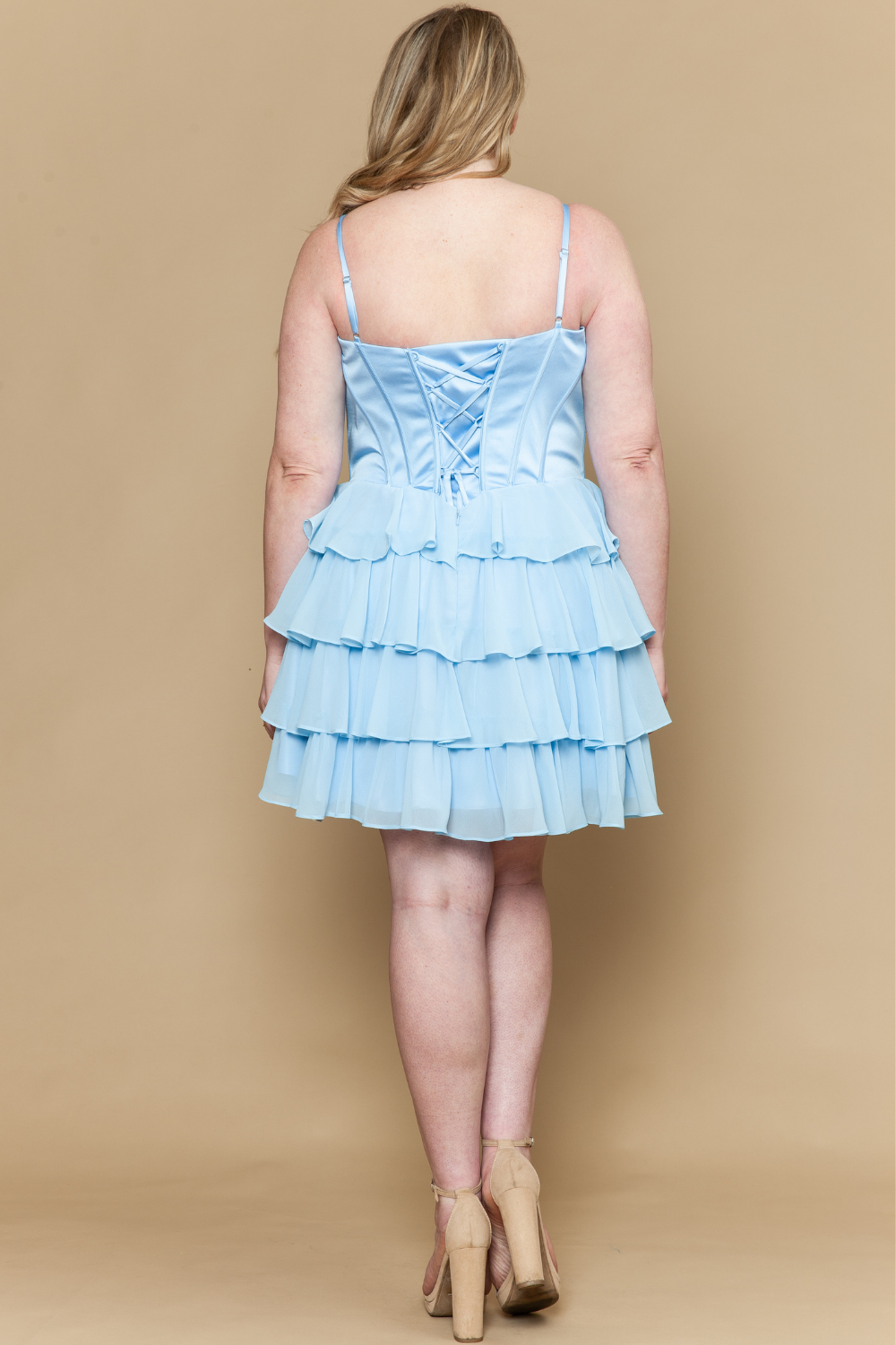 Plus Size Short A-line Tiered Dress by Poly USA W1196 - product image 2