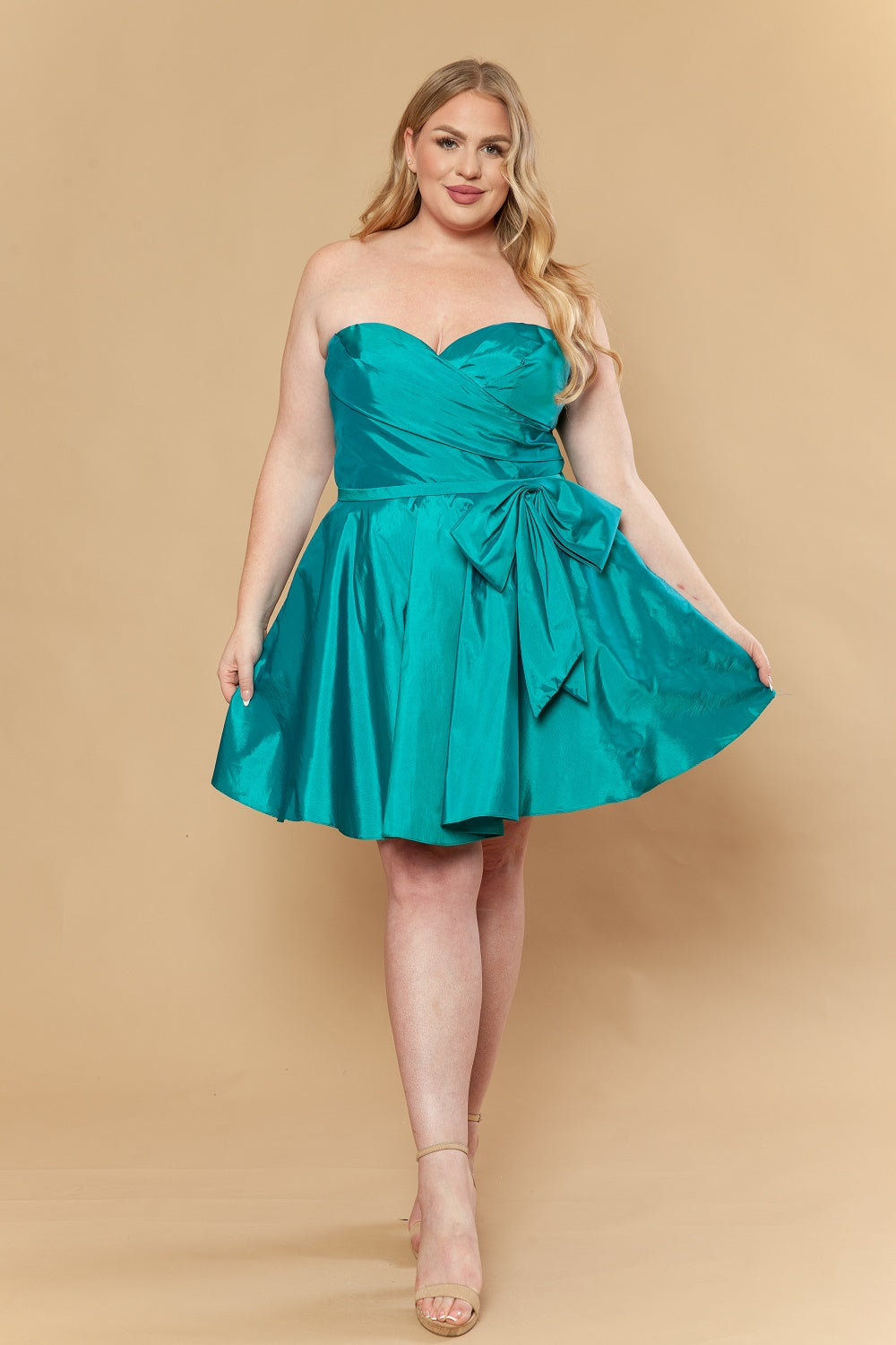 Plus Size Short Strapless A-line Dress by Poly USA W1214 - product image 3