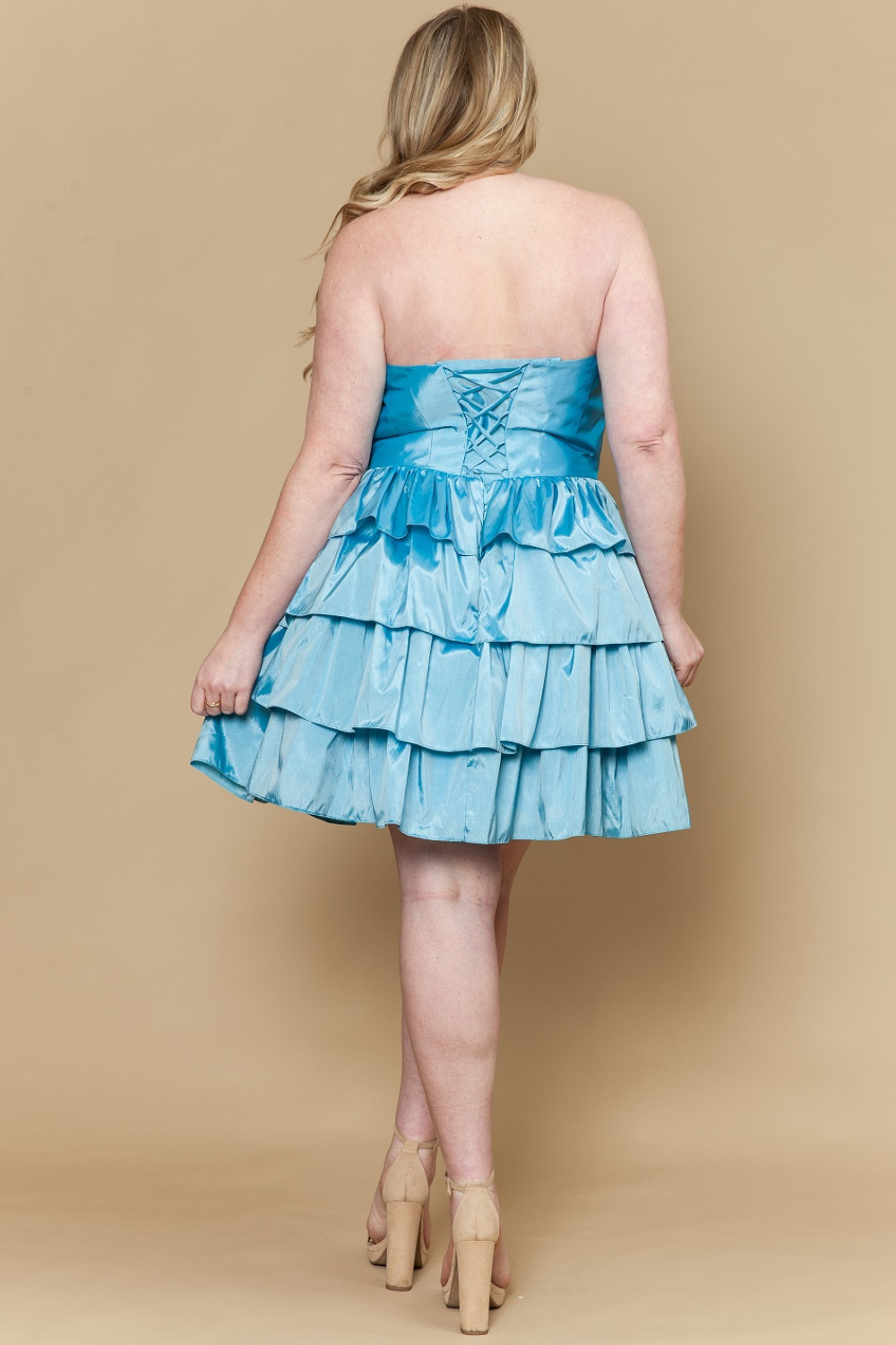Plus Size Short A-line Tiered Dress by Poly USA W1216 - product image 2
