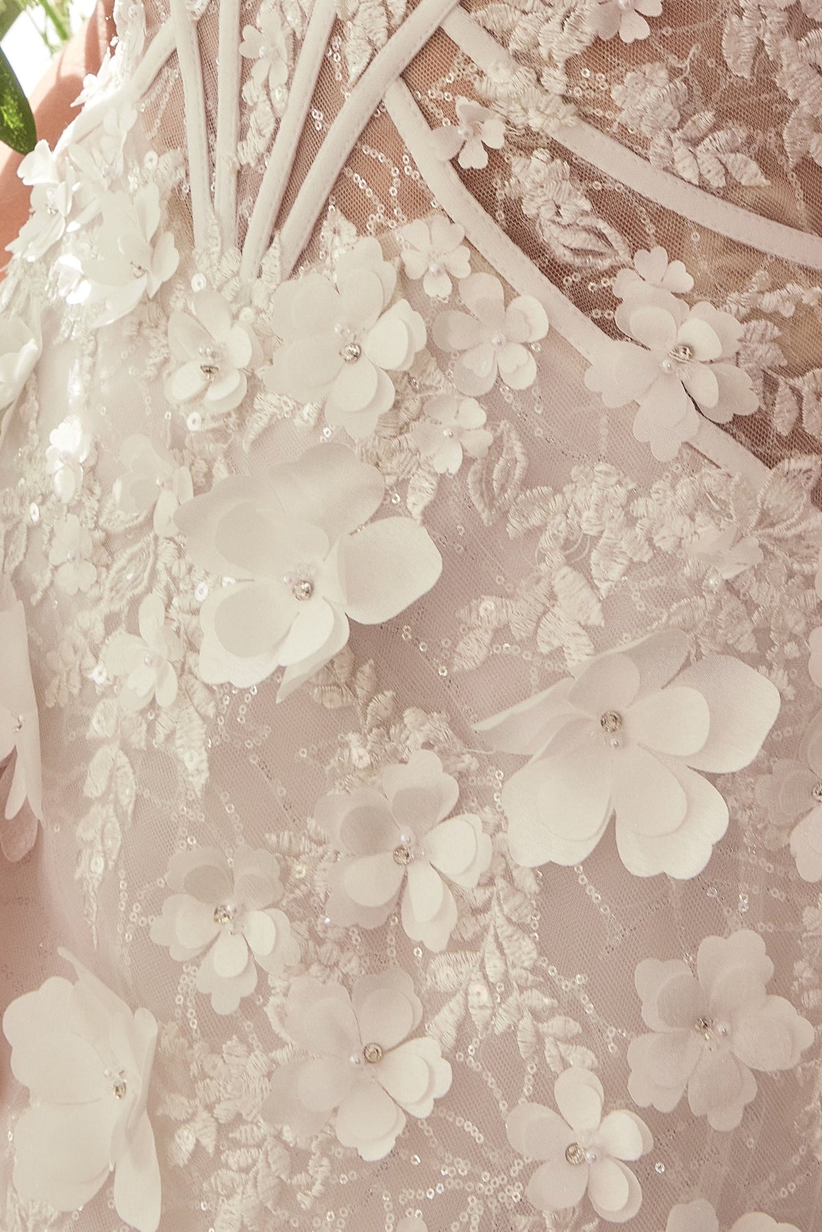 3D Floral Short Strapless Bridal Dress by Ladivine WL083 - product image 5