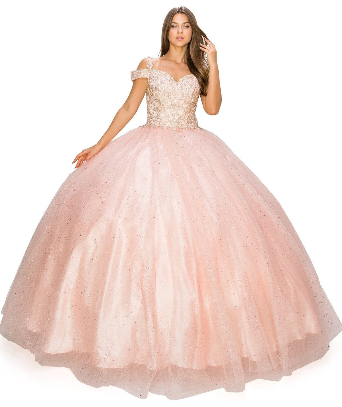 Applique Cold Shoulder Ball Gown by Cinderella Couture 8028J - product image 12