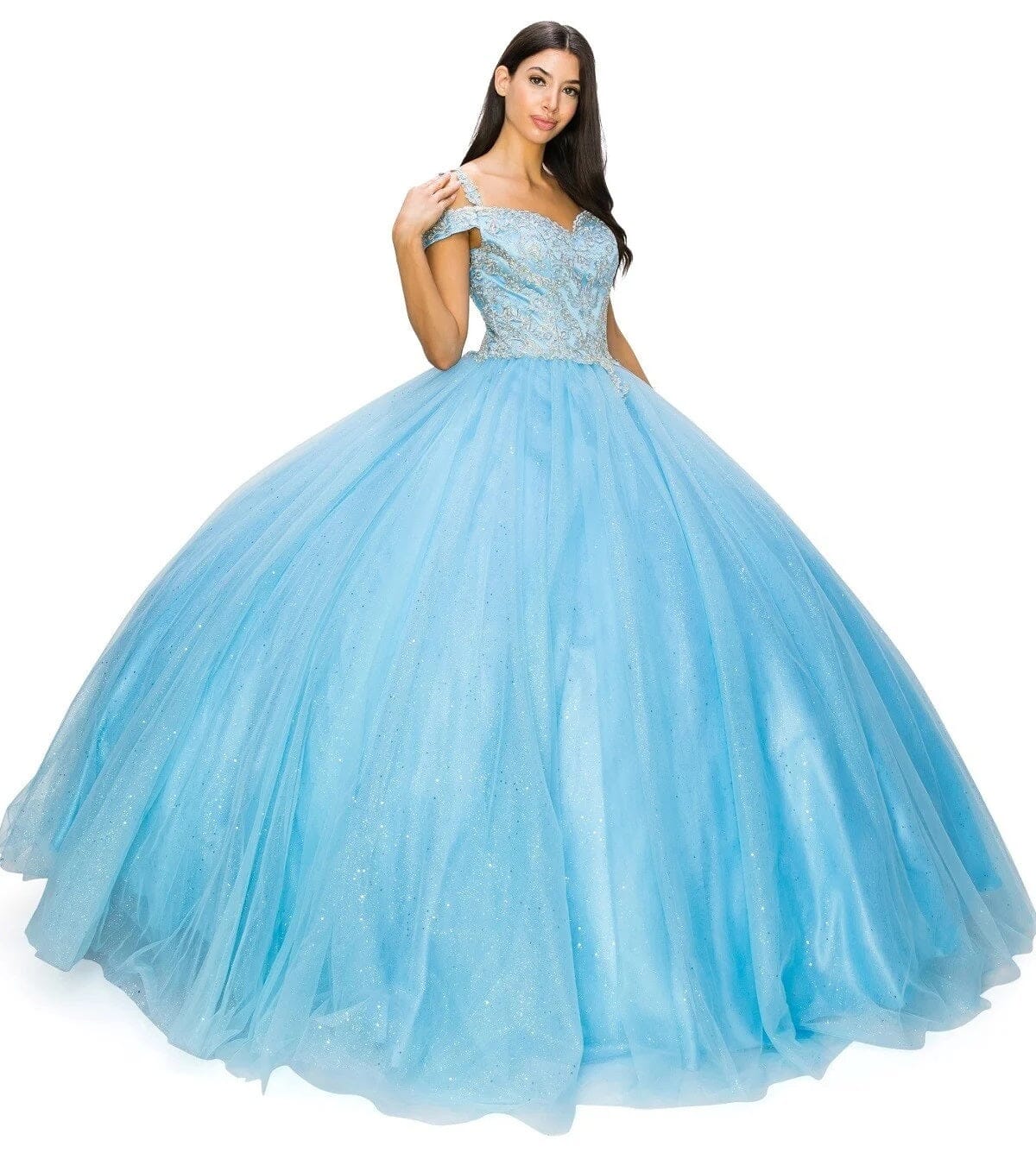 Applique Cold Shoulder Ball Gown by Cinderella Couture 8028J - product image 16