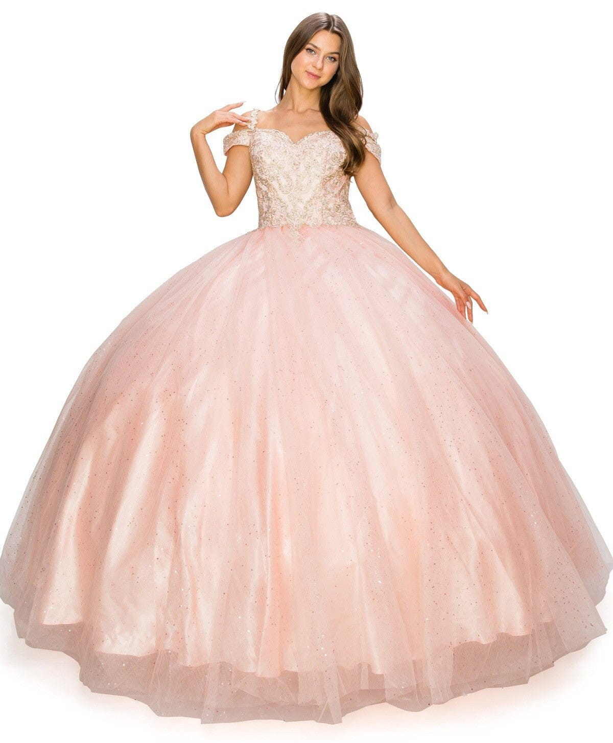 Applique Cold Shoulder Ball Gown by Cinderella Couture 8028J - product image 10