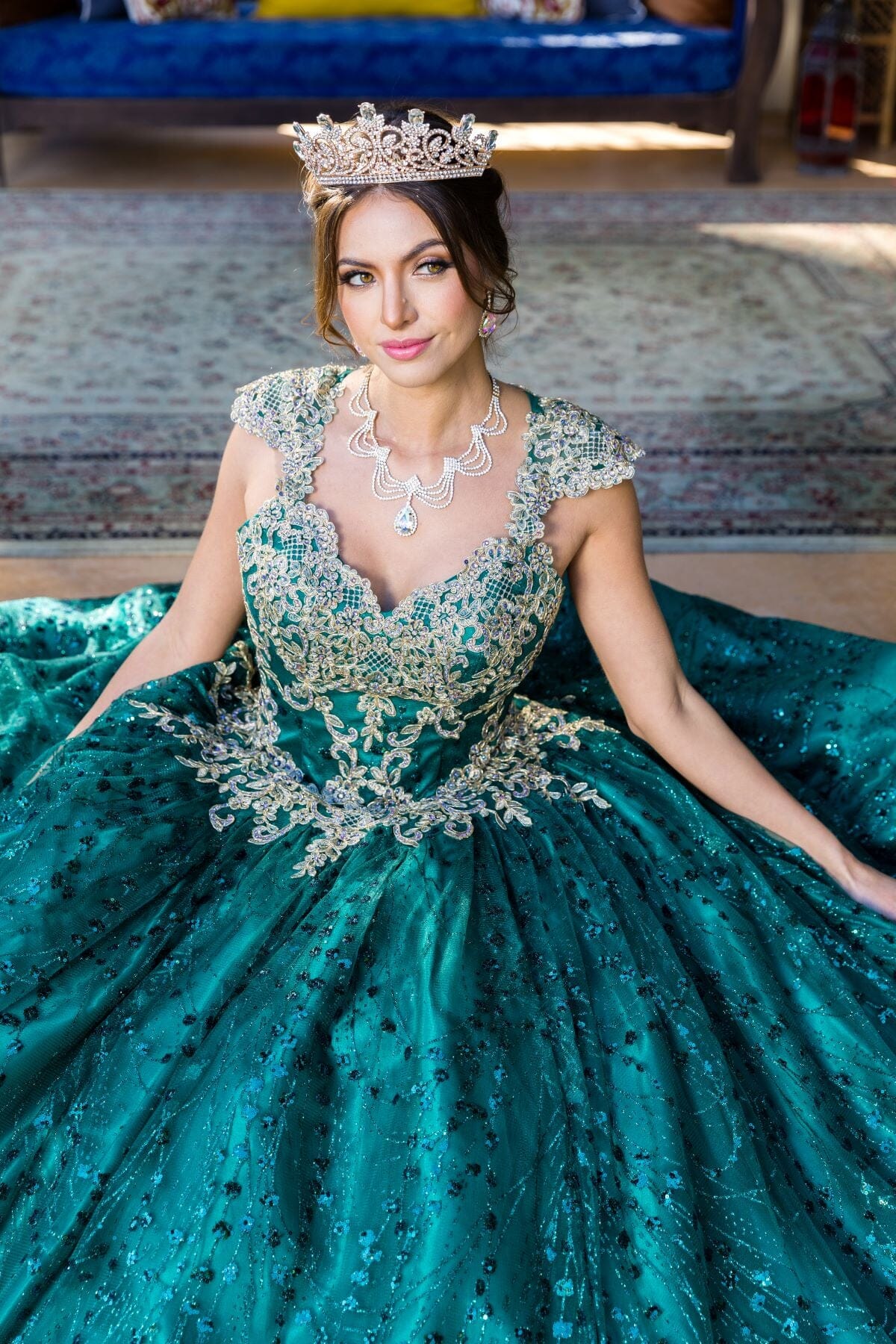 Applique Glitter Ball Gown by Cinderella Couture 8024J - product image 3