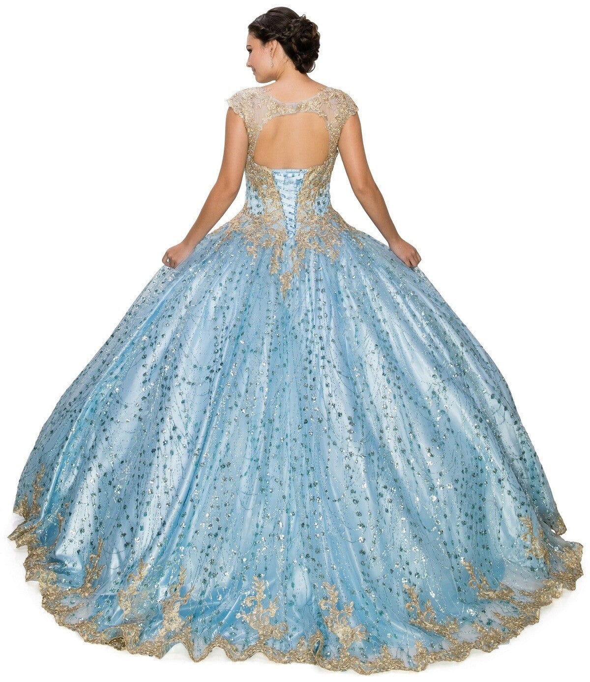 Applique Glitter Ball Gown by Cinderella Couture 8024J - product image 11