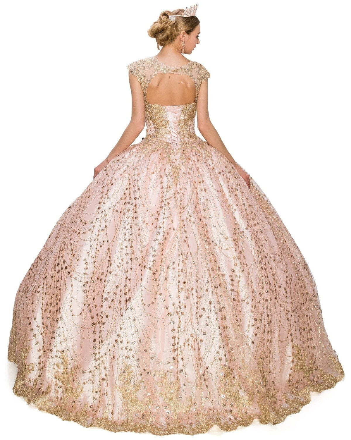 Applique Glitter Ball Gown by Cinderella Couture 8024J - product image 7