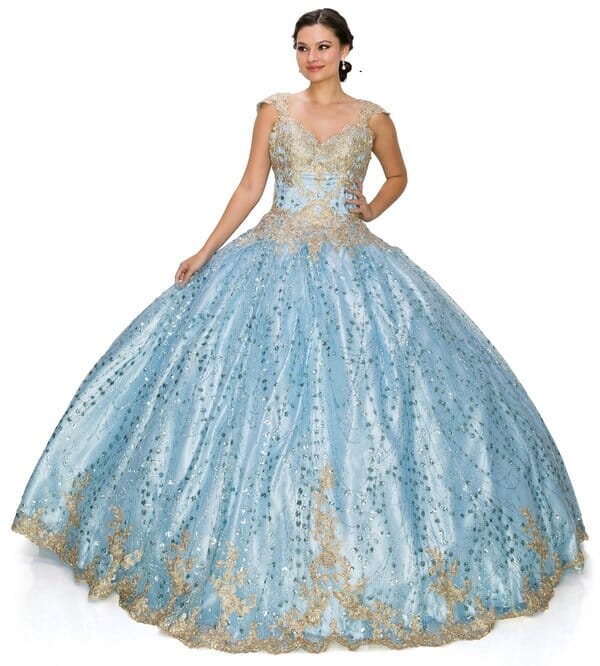 Applique Glitter Ball Gown by Cinderella Couture 8024J - product image 10