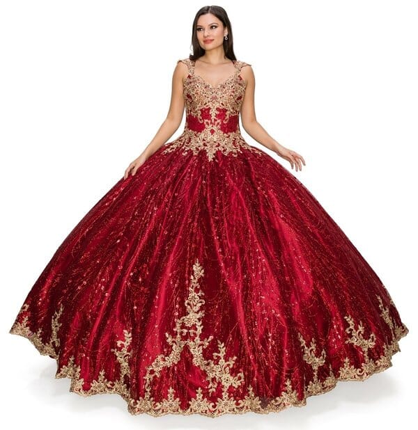 Applique Glitter Ball Gown by Cinderella Couture 8024J - product image 5