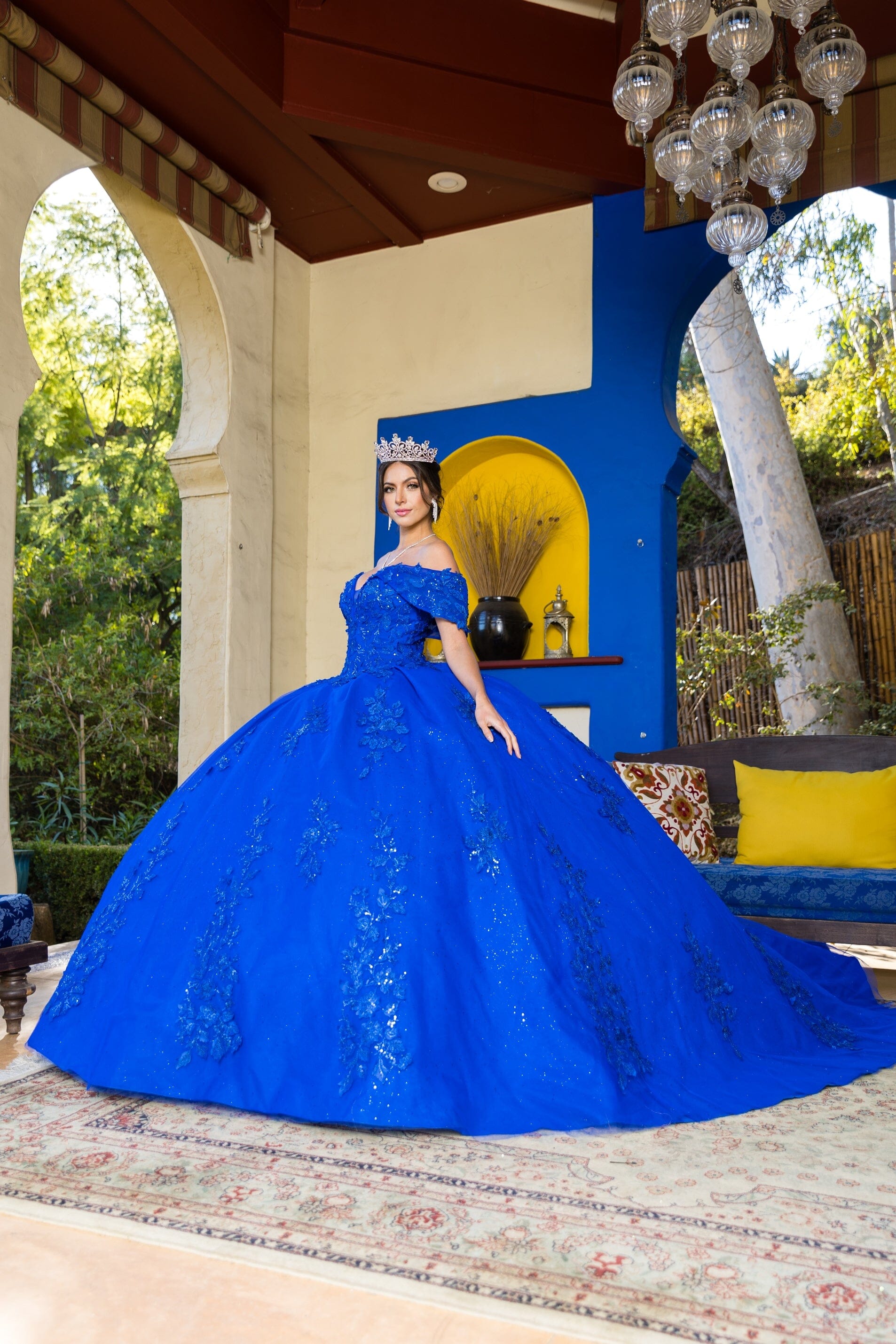 Applique Off Shoulder Ball Gown by Cinderella Couture 8045J - product image 11