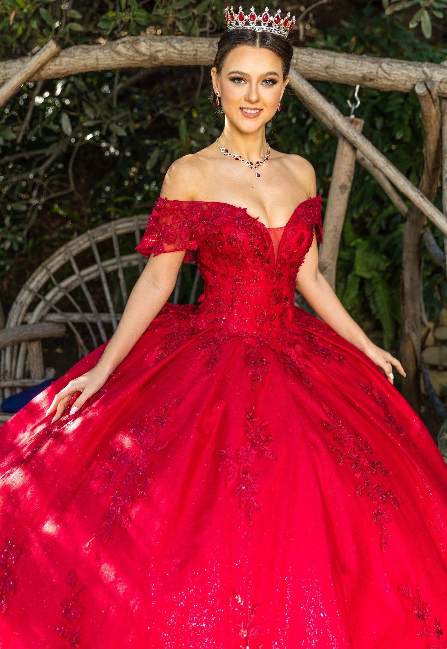 Applique Off Shoulder Ball Gown by Cinderella Couture 8045J - product image 17