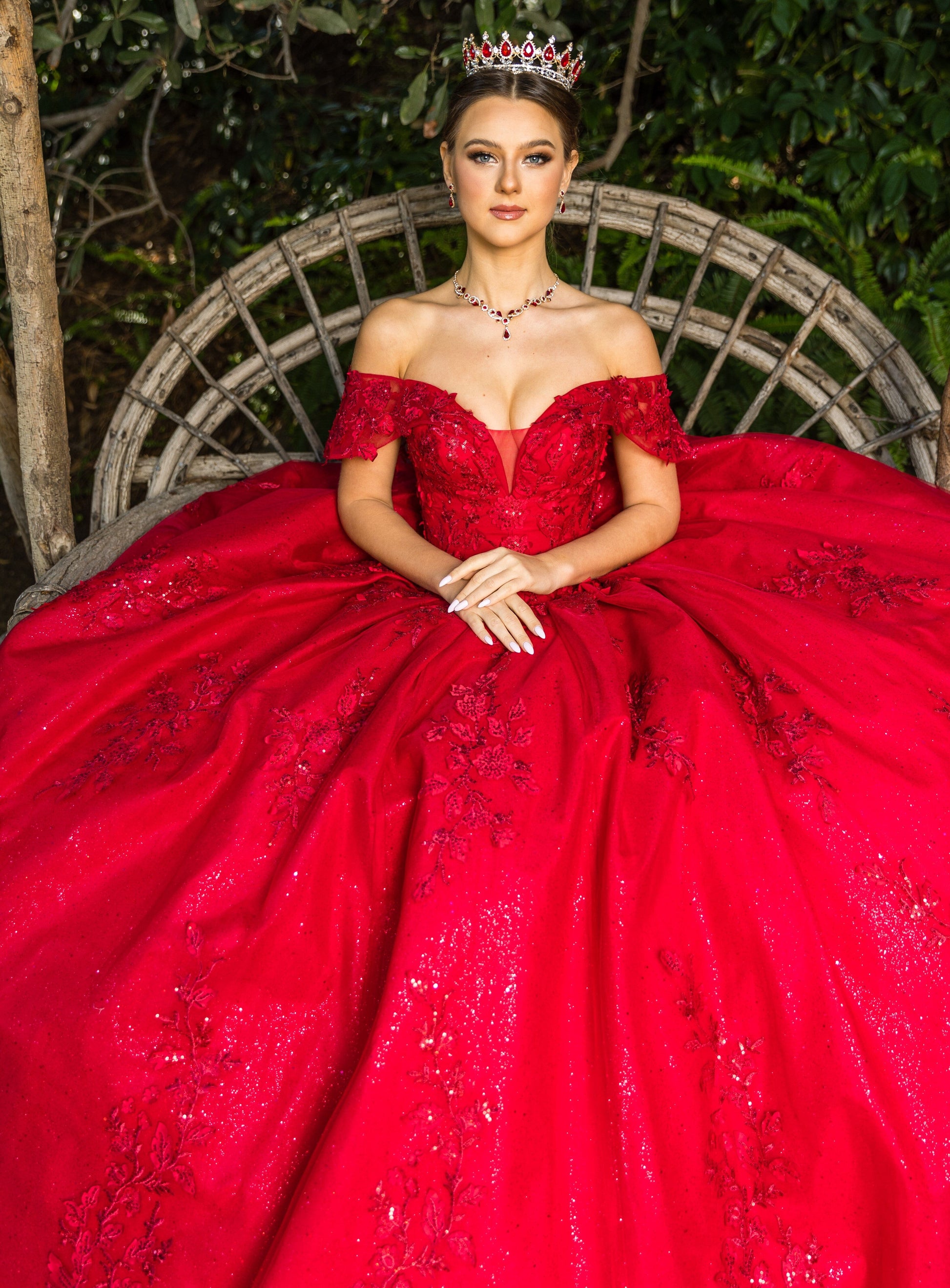 Applique Off Shoulder Ball Gown by Cinderella Couture 8045J - product image 18