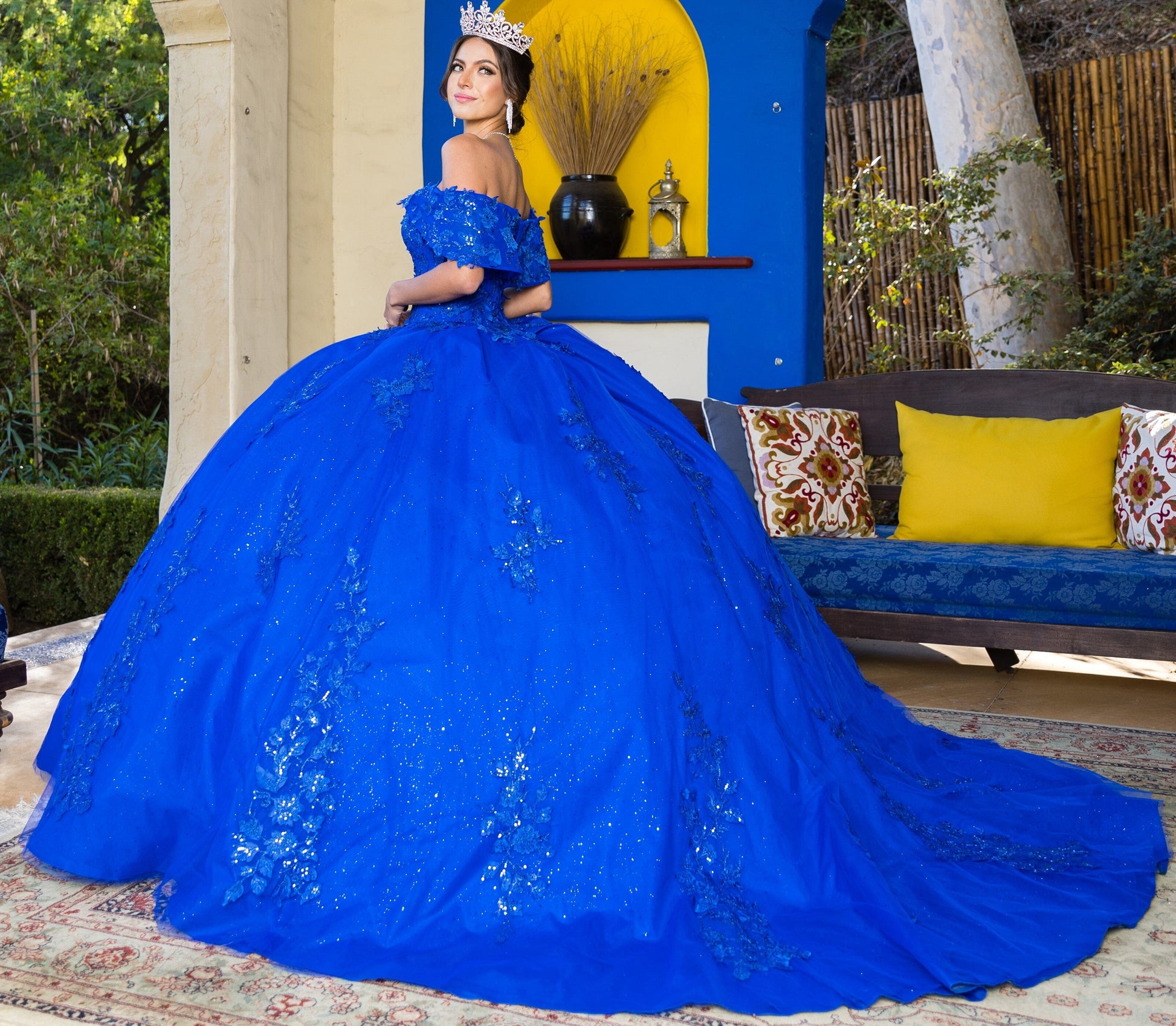 Applique Off Shoulder Ball Gown by Cinderella Couture 8045J - product image 9