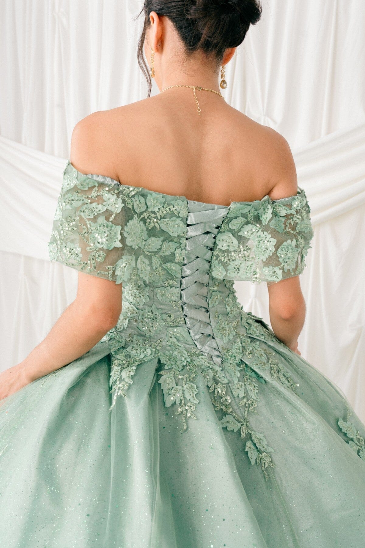 Applique Off Shoulder Ball Gown by Cinderella Couture 8045J - product image 6