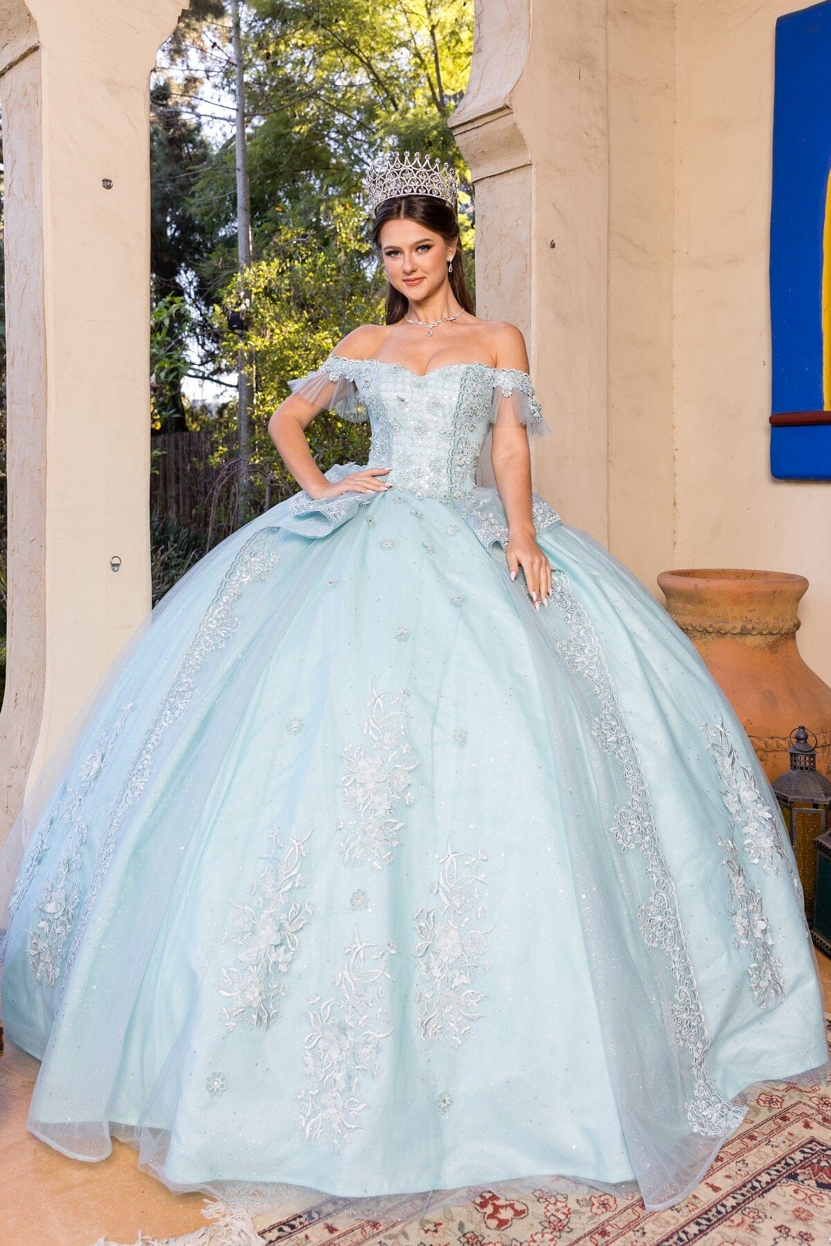 Applique Off Shoulder Ball Gown by Cinderella Couture 8055J - product image 1