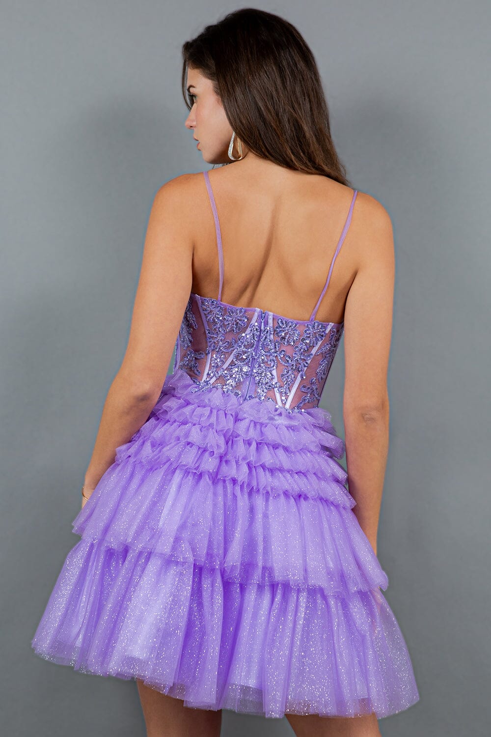 Applique Short Corset Tiered Dress by Cinderella Couture 5133J - product image 12
