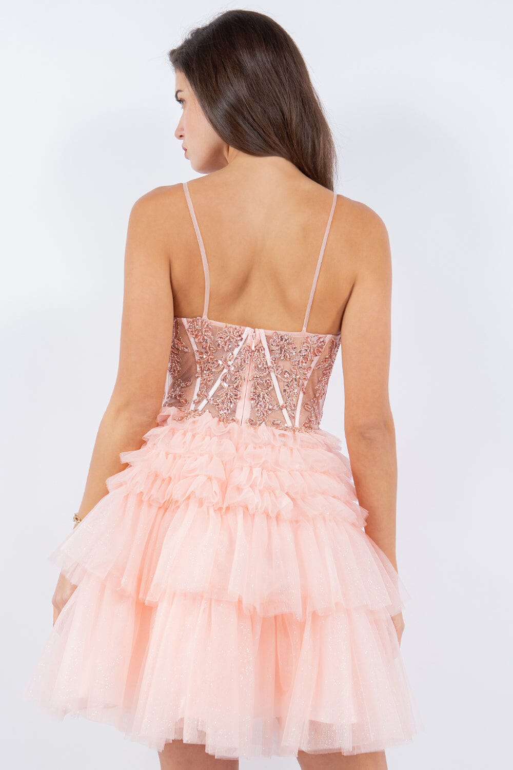 Applique Short Corset Tiered Dress by Cinderella Couture 5133J - product image 7