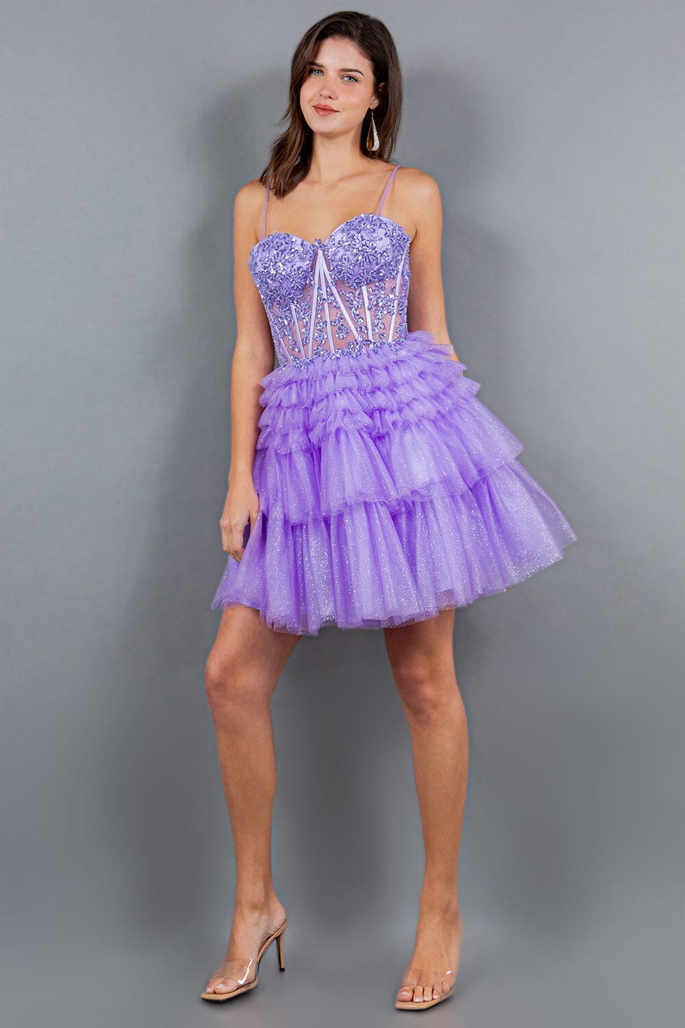 Applique Short Corset Tiered Dress by Cinderella Couture 5133J - product image 11