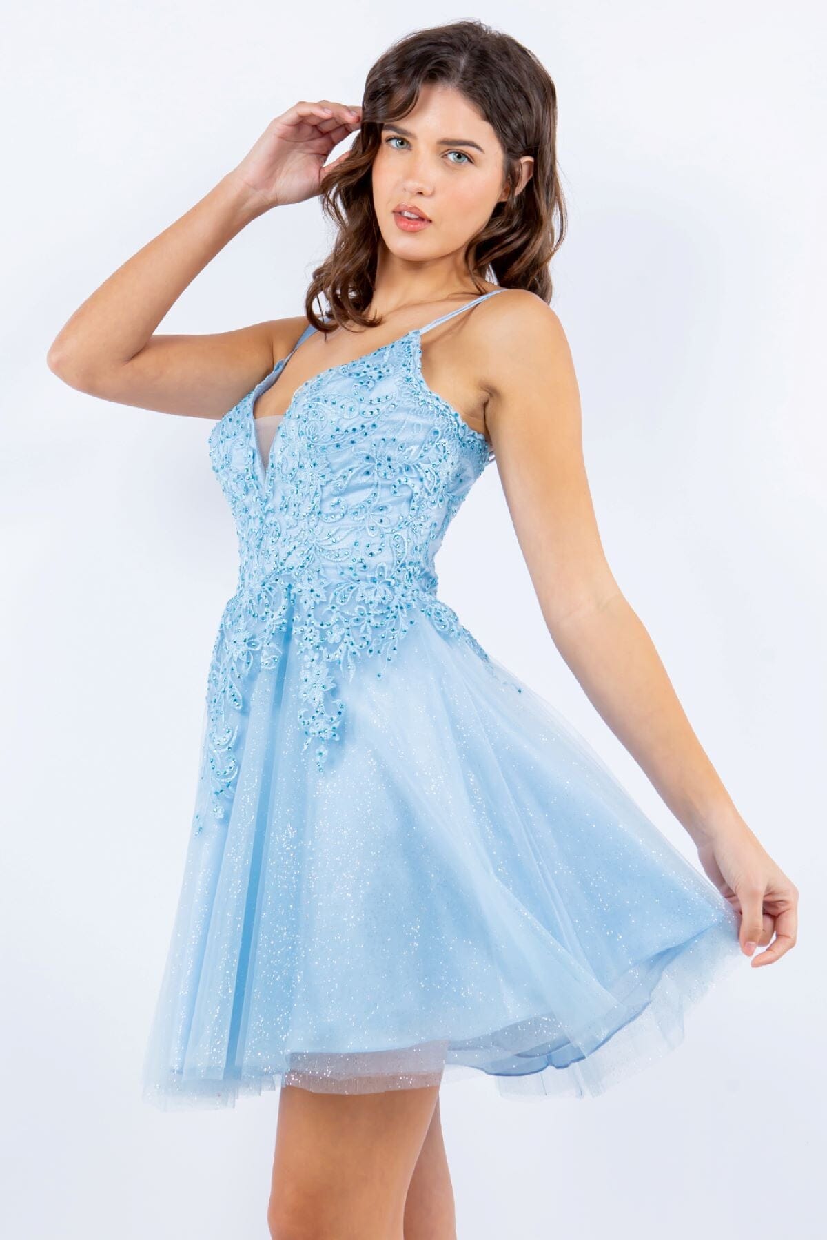 Applique Short Sleeveless Dress by Cinderella Couture 5125J - product image 3