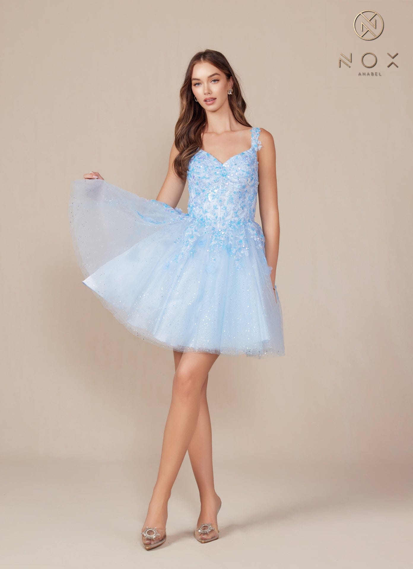 Applique Short Sleeveless Dress by Nox Anabel H846 - product image 9